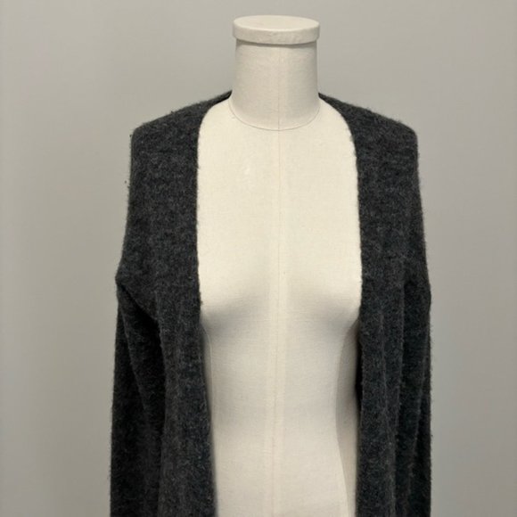 Aritzia Wilfred Free Aronson Open Front Wool Blend Cardigan Sweater Dark Gray XS - Picture 6 of 16